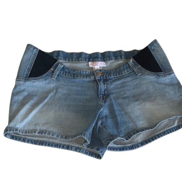 Isabel Maternity By Ingrid & Isabel Denim Shorts Size 12 - Picture 1 of 6